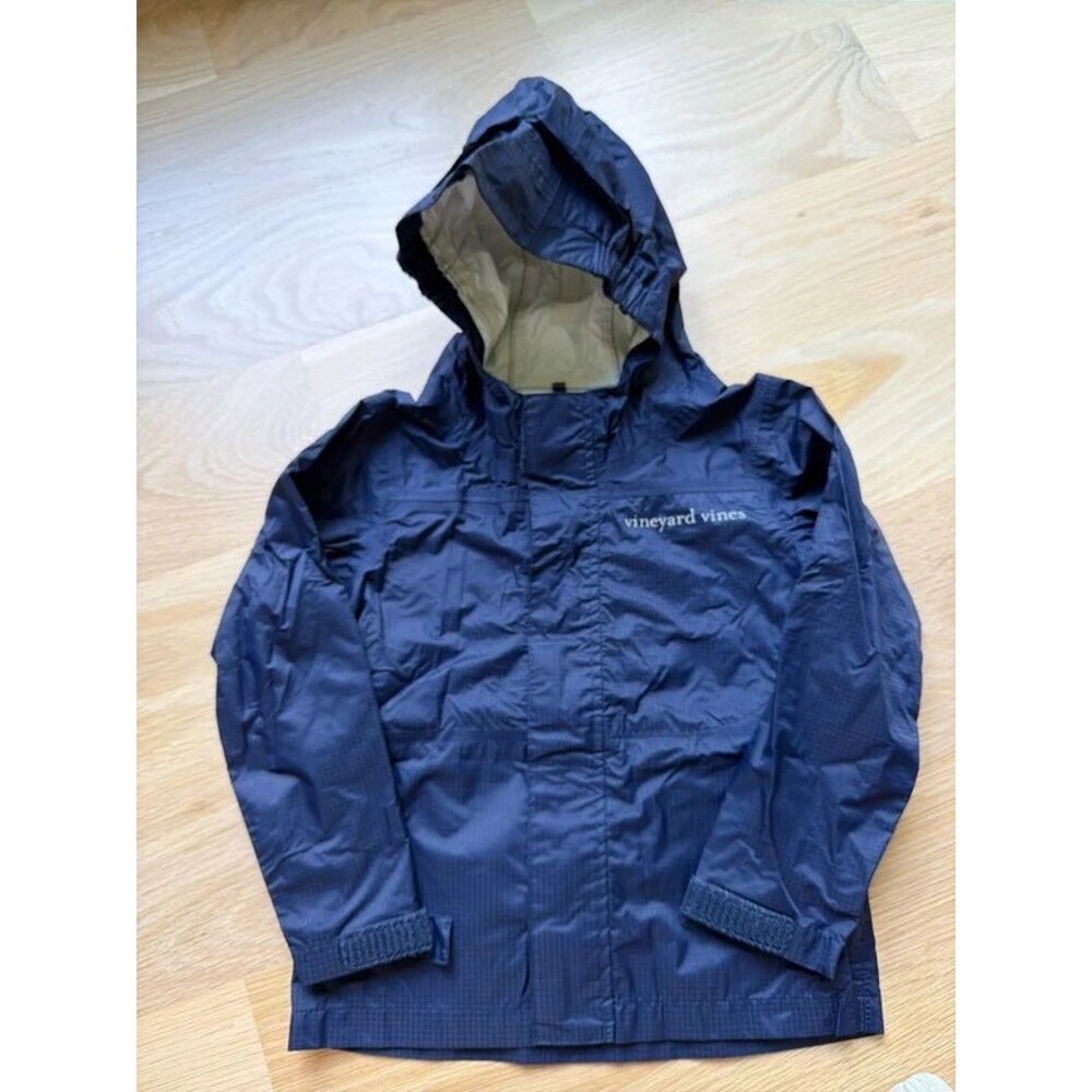 Vineyard Vines boys navy nylon rain jacket waterproof size 3 3T
